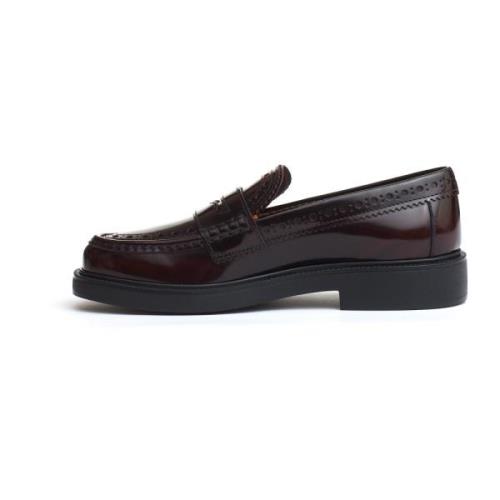 Tod's Bordeaux Loafer Skor Aw24 Brown, Dam