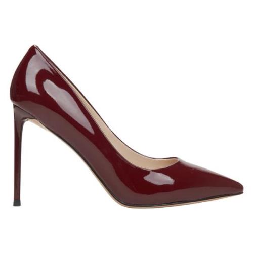 Estro Kvinnors Burgundy High Heels Pumps tillverkade av Äkta Läder Er0...