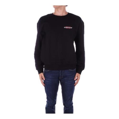 Guess Svart Logo Front Sweater Black, Herr