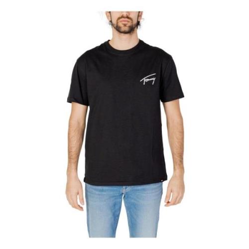 Tommy Hilfiger Svart Tryckt T-shirt för Män Black, Herr