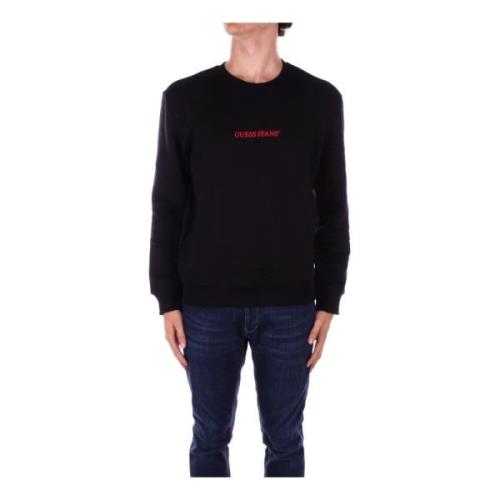 Guess Svart Logo Front Sweater Black, Herr