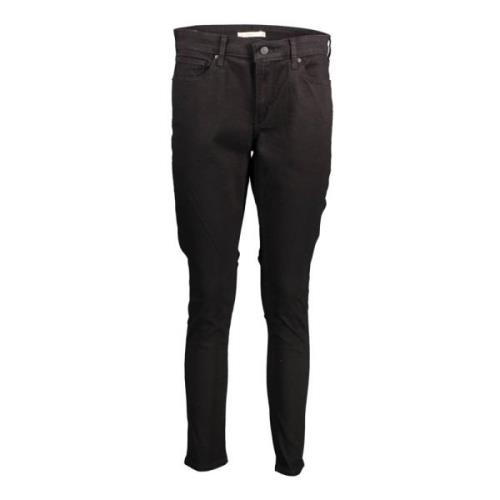 Levi's Svarta Skinny Byxor, 5 Fickor, Knapp, Dragkedja Black, Dam