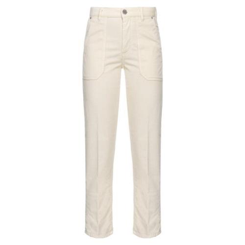 Pinko Sammet Chinos med Maxi Fickor White, Dam