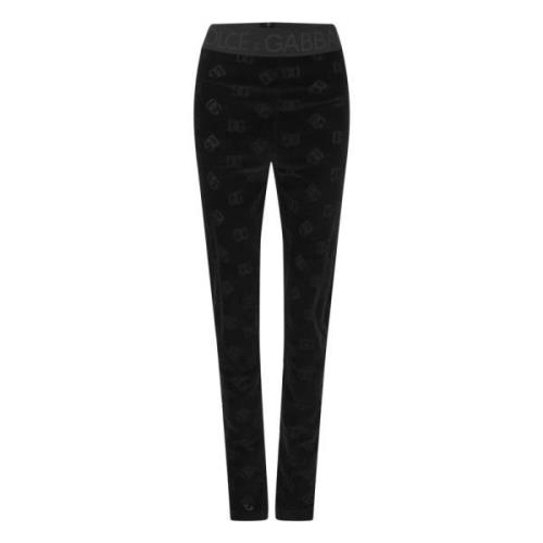 Dolce & Gabbana Stiliga DG Motif Leggings Black, Dam