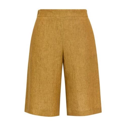 Maliparmi Faded Linen Wide-Leg Trousers Yellow, Dam