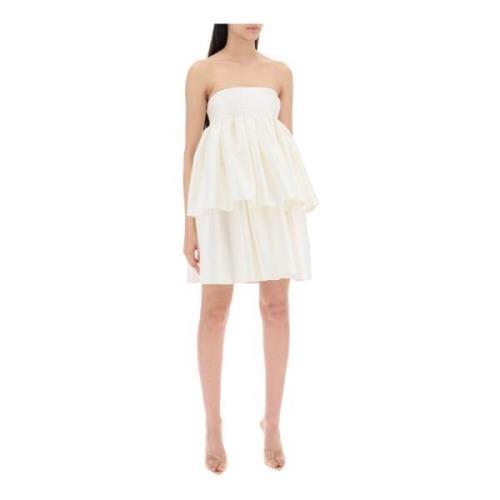 Rotate Birger Christensen Ruffled Midi Klänning med Empire Midja White...