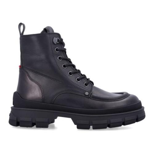 Moncler Svarta Stängda Hevea City Boots Black, Herr