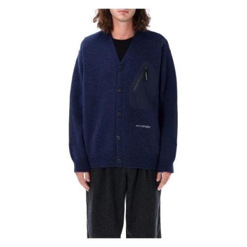 And Wander Blå Stickad Kofta Aw24 Blue, Herr