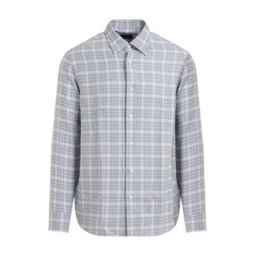 Brioni Sky Blue Dold Button-Down Skjorta Blue, Herr