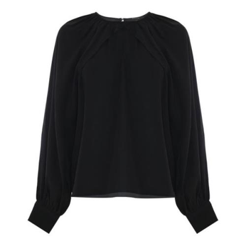 Kocca Blus med draperade ärmar Black, Dam