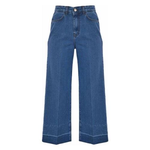 Kocca Vida jeans med detaljer på fållen Blue, Dam