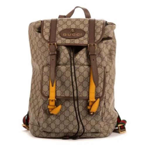 Gucci Vintage Pre-owned Belagd canvas axelremsvskor Beige, Dam