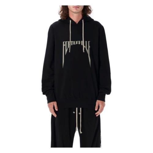 Rick Owens Svart Stickat Hoodie Aw24 Black, Herr