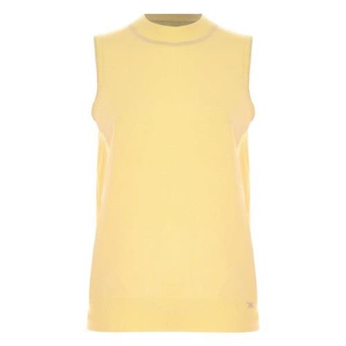 Kocca Ribbad Hög Hals Tank Top Yellow, Dam