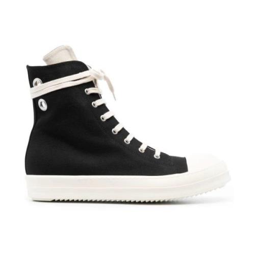 Rick Owens Geobasket Denim Sneakers Svart/Mjölk Black, Herr