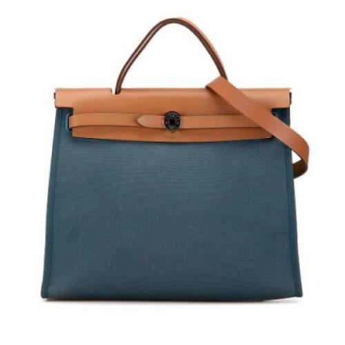 Hermès Vintage Pre-owned Canvas axelremsvskor Blue, Dam