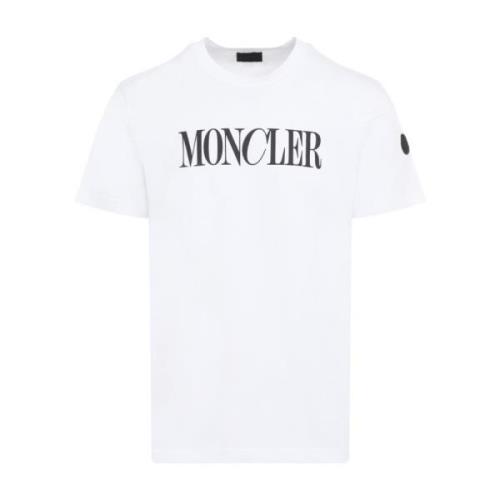 Moncler Vit T-Shirt med Korta ärmar White, Herr