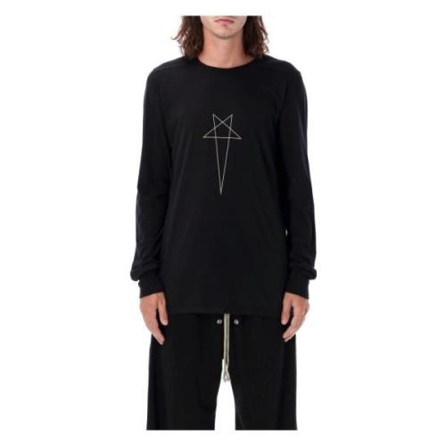 Rick Owens Svart Geometrisk Grafisk Pentagram T-shirt Black, Herr