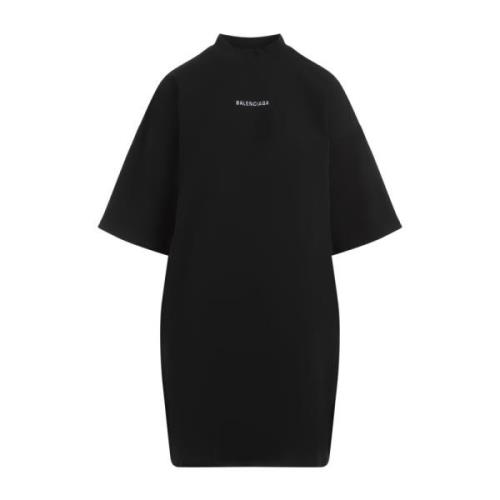 Balenciaga Svart Vit Tshirt Klänning Black, Dam