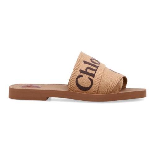 Chloé Mörk Tan Stängd Tå Slide Sandaler Brown, Dam