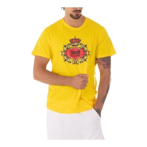 Just Cavalli Herr Logo T-shirt Yellow, Herr