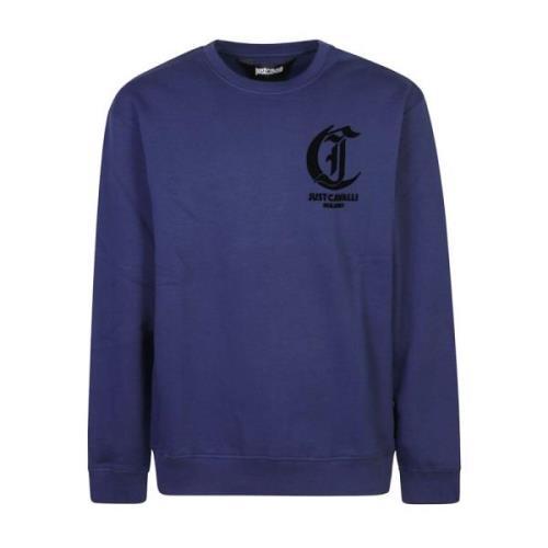 Just Cavalli Blå Sweatshirt Aw24 Herrmode Blue, Herr