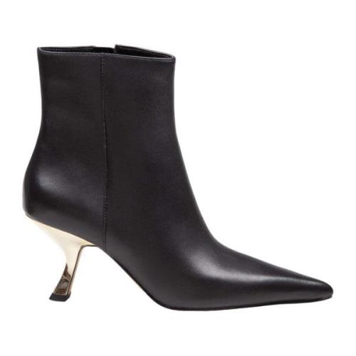 Michael Kors Svarta ankelboots med spegelklack Black, Dam