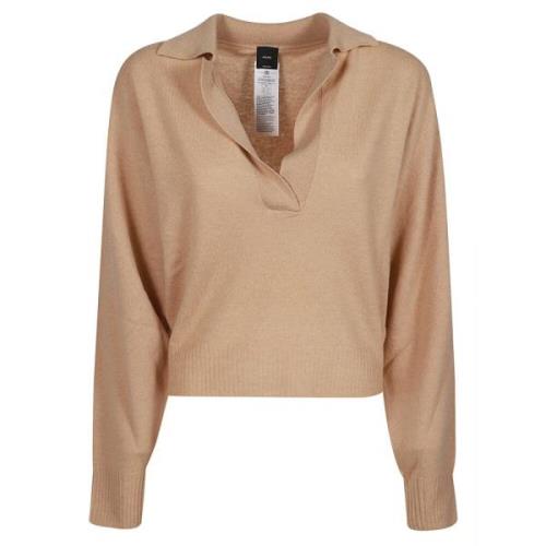 Pinko Elegant Stickad Tröja Beige, Dam