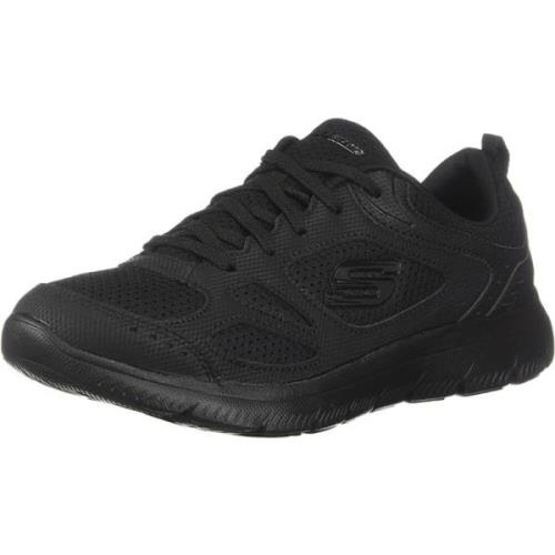 Skechers Summit Mesh Läder Sneakers Snörning Platt Black, Herr