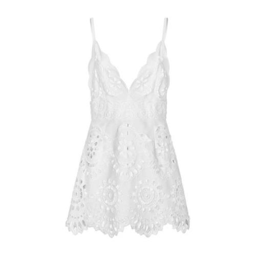 Dolce & Gabbana Elegant Svart Klänning med Spetsdetalj White, Dam