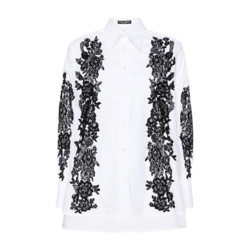 Dolce & Gabbana Casual Skjorta med Unik Design White, Dam