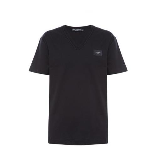 Dolce & Gabbana Casual Bomull T-shirt Black, Herr