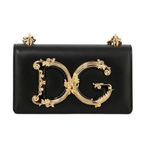 Dolce & Gabbana Läder Crossbody Väska Black, Dam