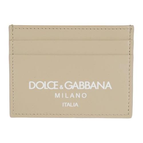 Dolce & Gabbana Lyxig Plånbok i Kalvskinn Beige, Herr