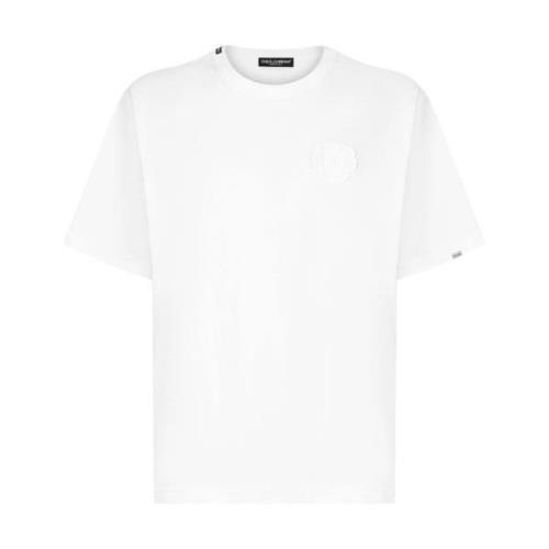 Dolce & Gabbana Casual Bomull T-shirt i Svart White, Herr