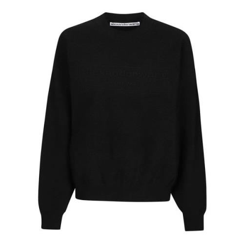 Alexander Wang Räfflad Logotröja Black, Dam