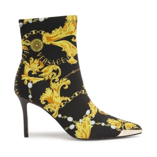 Versace Jeans Couture Svarta ankelboots för kvinnor Multicolor, Dam