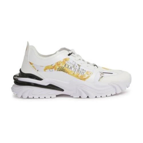 Versace Jeans Couture Vita Sneakers för Män Aw24 White, Herr