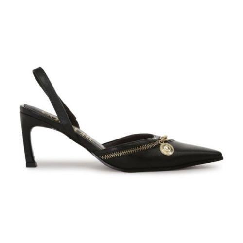 Versace Jeans Couture Svarta Pumps för Kvinnor Aw24 Black, Dam