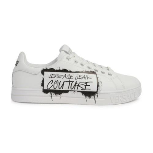 Versace Jeans Couture Vita Sneakers för Män Aw24 White, Herr