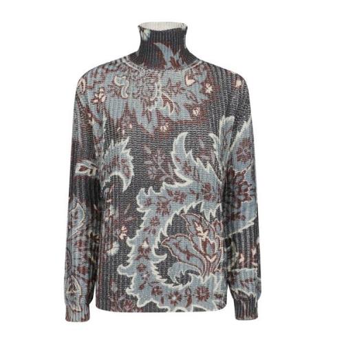 Etro Mysig Stickad Sköldpaddshals Tröja Multicolor, Dam