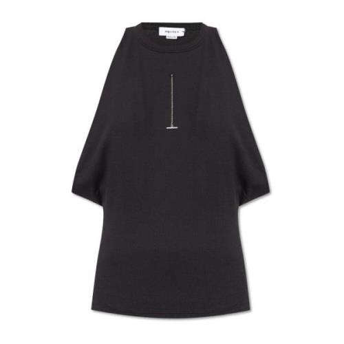 Alexander McQueen Topp med rund halsringning Black, Dam