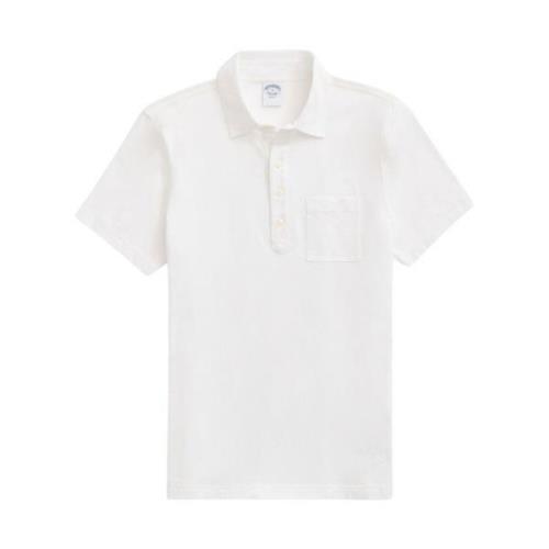 Brooks Brothers Vit Bomull Jersey Vintage Polo White, Herr