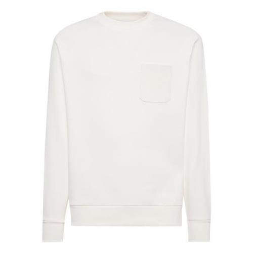 Boggi Milano Rund hals bomullsweatshirt White, Herr