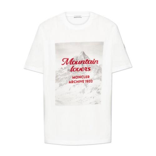 Moncler T-shirt med tryck White, Herr