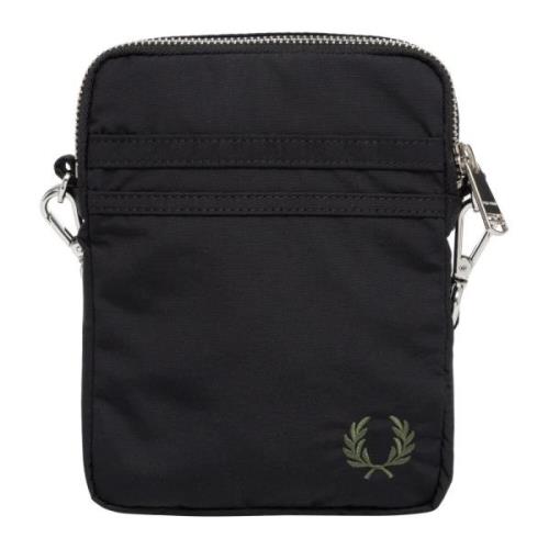 Fred Perry Stilig Crossbody Väska med Justerbar Rem Black, Herr