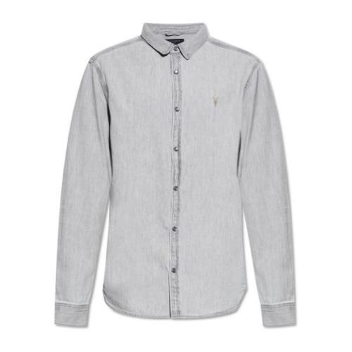 AllSaints Denim skjorta Gleason Gray, Herr