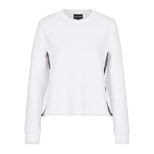 Emporio Armani Vit Rund Hals Sweatshirt med Dragkedjor White, Dam