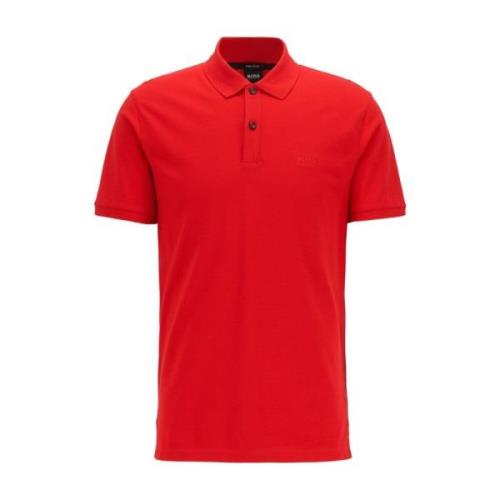 Hugo Boss Röd Pima Bomull Regular Fit Polo Red, Herr