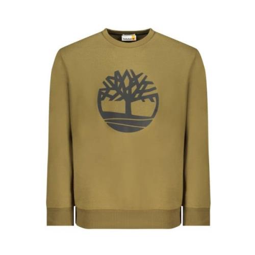 Timberland Grön Bomullsweatshirt med Logotyptryck Green, Herr